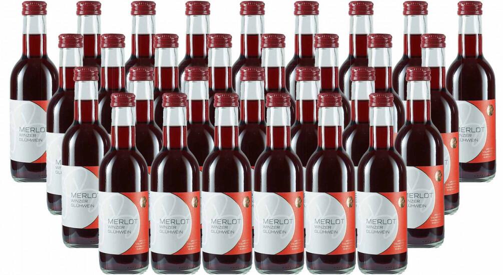 30 Fl. Roter Merlot Glühwein in 0,25 ltr. Flasche