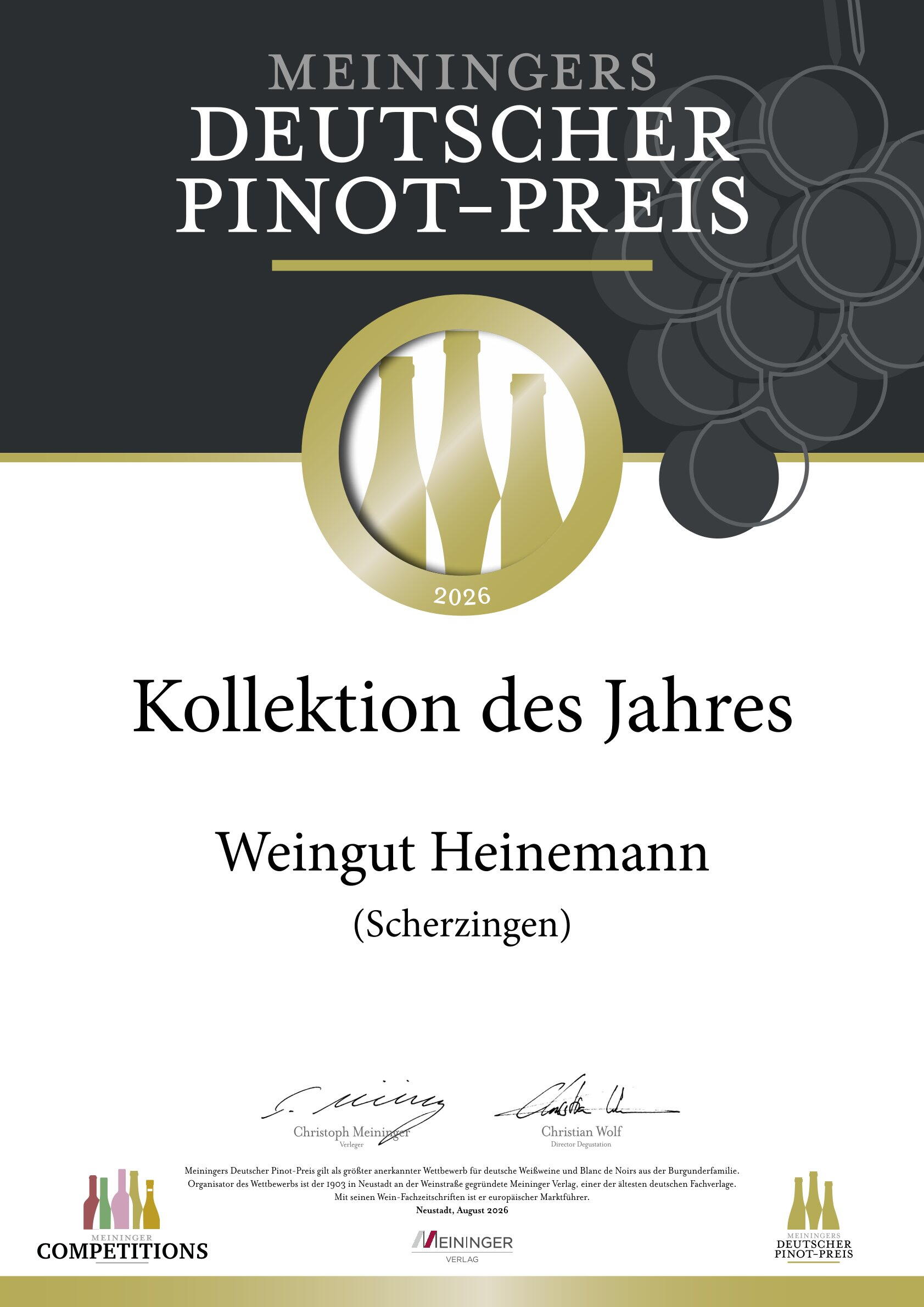 Kollektion des Jahres - 2026 Meininger Preis