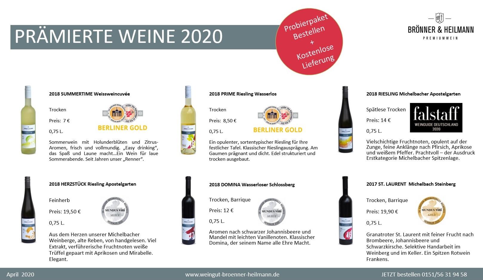 6 Prämierte Weine 2020