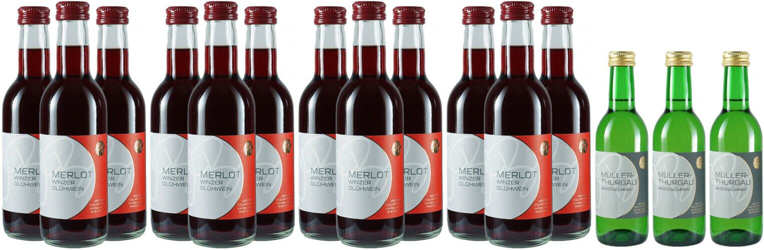 21 Fl. Merlot und Müller Thurgau Glühwein in 0,25 ltr.