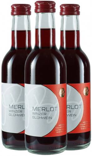 3 Flaschen Merlot Glühwein 0,25 ltr.