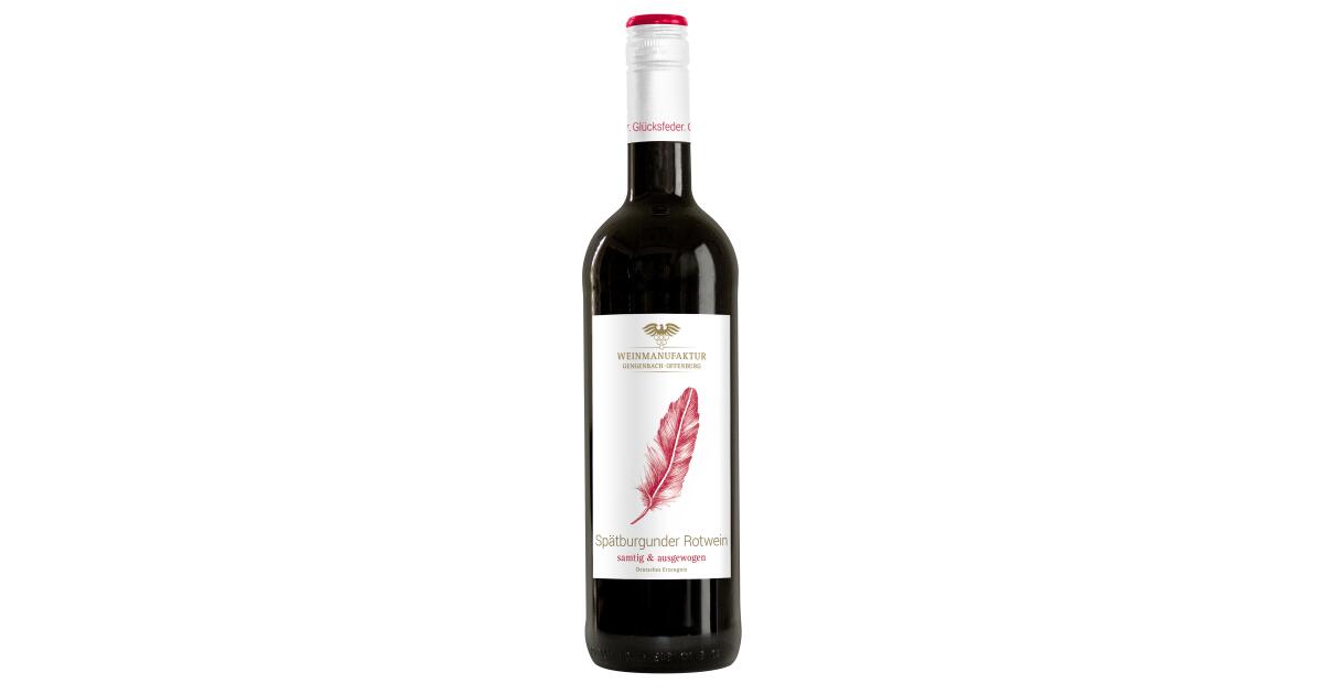 Glcksfeder Sptburgunder Rotwein Qualittswein feinherb 0,75L von  Weinmanufaktur Gengenbach-Offenburg gnstig bei wein.de kaufen