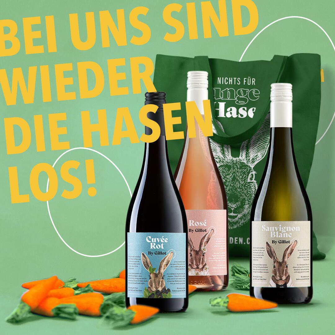 Edition Hase 3er Paket (Weiß+Rosé+Rot) + Jutebeutel