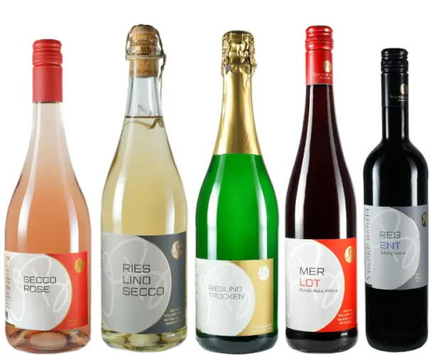 6er Weihnachtsprobierpaket trockener Rotwein, Sekt und Secco