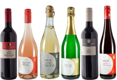 6er Weihnachtsprobierpaket trockener Rotwein, Sekt und Secco