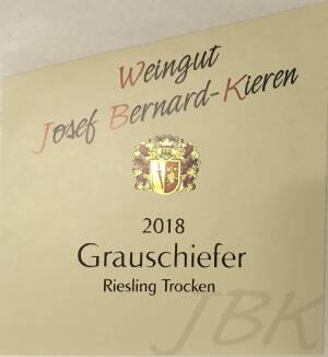 2018 Grauschiefer Riesling Trocken