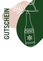 Gutschein 50 € Grafisches Flaschenmotiv weihnachtlich