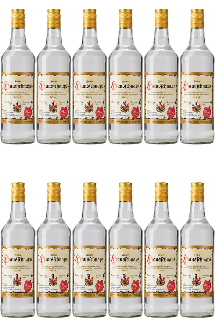 Prinz Hausschnaps Marille 1,0 Ltr. - 12er Sparpaket 