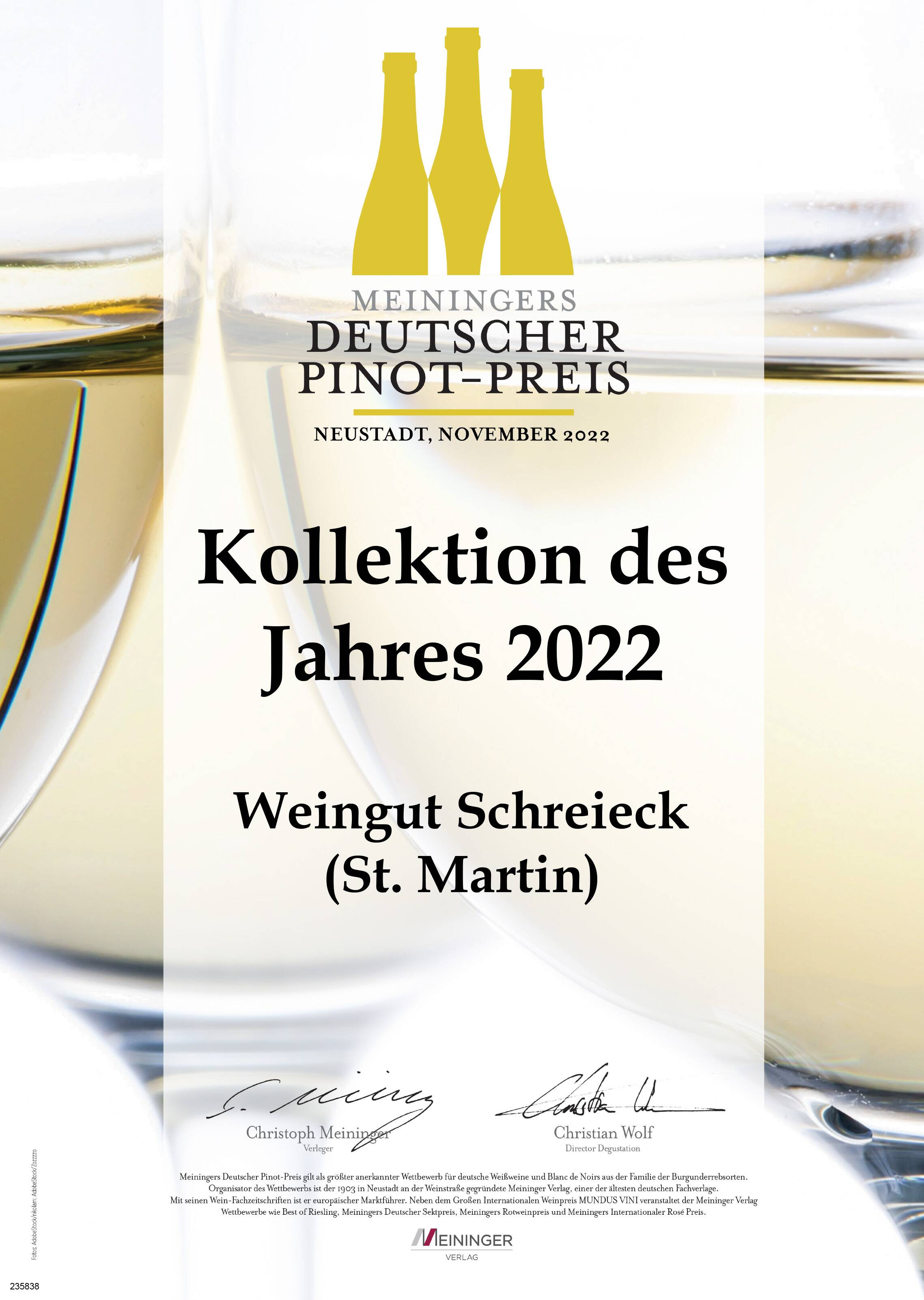 Kollektion des Jahres 2022 (Auszeichnung Deutscher Pinot Preis)