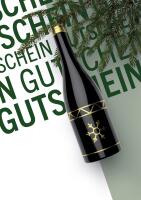 Gutschein 25 € Flaschenmotiv weihnachtlich 