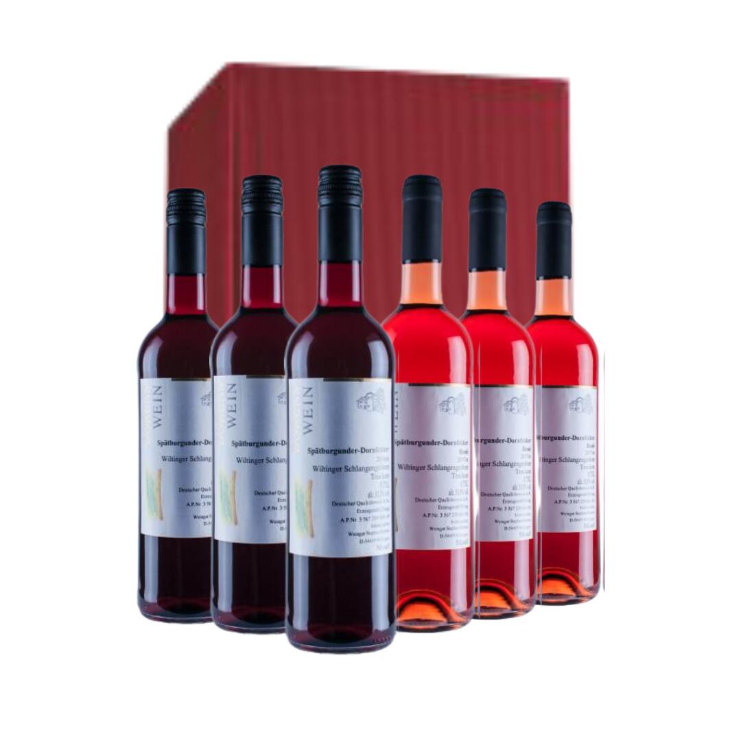 Geschenkpaket Rotwein  - roter Karton